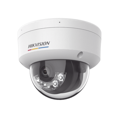 [Dual Light + ColorVu] Domo IP 2 Megapixel / Lente 2.8 mm / 30 mts IR + 30 mts Luz Blanca / Micrófono Integrado / ACUSENSE Lite / Exterior IP67 / IK08 / dWDR / PoE / Micro SD