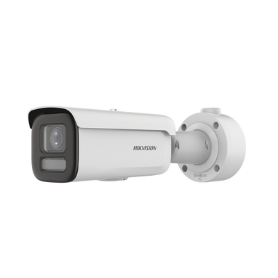 Bala IP 4 Megapixel / Imagen a Color 24/7 / Lente 2.8 – 12 mm / Luz Blanca 60m / WDR 130dB / Exterior IP67 / IK10 / Captura Facial / Videoanaliticos / AcuSense