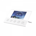 Monitor IP/SIP para interior, Wi-Fi, pantalla a color de 4.3″, audio de 2 vías, PoE, 8 interfaces de entrada de alarma.