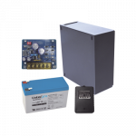 Kit con fuente PLB2 con salida de 12 Vcc a 2.5 Amper, incluye transformador y batería de 12 V a 7 Amper