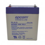 Batería 12 Vcc / 5 Ah / UL / Tecnología AGM-VRLA / Para uso en equipo electrónico Alarmas de intrusión / Incendio/ Control de acceso / Video Vigilancia / Terminales F1 / Cargador recomendado CHR-80.